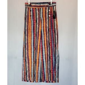 Robert Louis Women's Stretch Loose/Wide Leg Coral/Teal Pants w/ Pockets Sz: PL